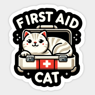 First Aid Cat Pun Nurse Doctor Healthcare Novelty Funny Cat Sticker